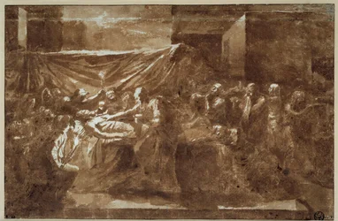 Die letzte Ölung (Zeichnung von Nicolas Poussin)