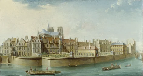 Das Kloster Notre-Dame, gesehen von der Île Saint Louis (Quai d