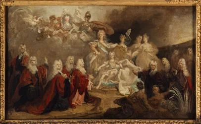 Allegorie der Verlobung von Ludwig XV. mit der Infantin Marie-Anne-Victoire von Spanien (1722), 1722