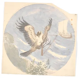 Odysseus segelt an der Insel der Sirenen vorbei
