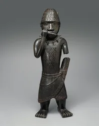 Figur eines Hornbläsers, Nigerianisch, ca. 1504-50