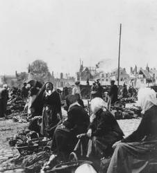 Marktfrauen, Arras, Frankreich, Erster Weltkrieg, ca. 1914-ca. 1918