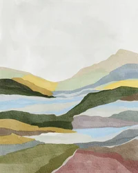 Serene Geschichtete Landschaft