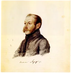 Porträt des Dekabristen Nikolai Lorer 1794-1873, 1832-1833