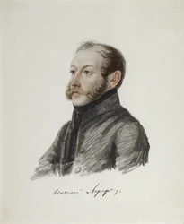Porträt des Dekabristen Nikolai Lorer 1794-1873, 1832-1833
