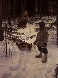 Holz sammeln, Russland