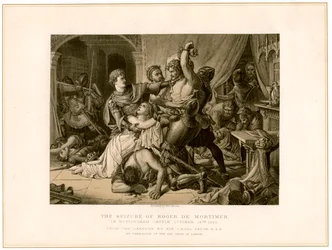 Die Festnahme von Roger de Mortimer 1287-1330 auf Nottingham Castle, 19. Jahrhundert
