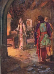 Geraint hatte nie eine so schöne und süße Dame gesehen, Illustration aus 