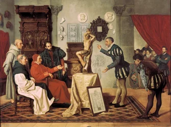 Der Maler Alonso Berruguete besucht Kardinal Juan Pardo de Tavera