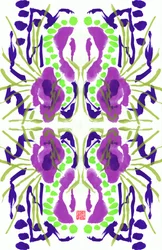 Lila Grünes Blumenmuster