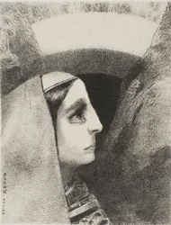 Vor der schwarzen Sonne der Melancholie erscheint Lenore, Tafel zwei aus An Edgar Poe