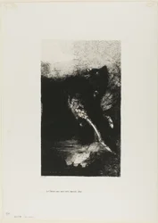 Die Chimäre mit grünen Augen dreht sich um, bellt, Platte 7 aus Die Versuchung des heiligen Antonius (1. Serie)
