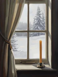 Gemütlicher Winterfensterblick