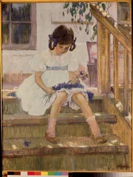 Das kleine Mädchen mit Blaubeeren