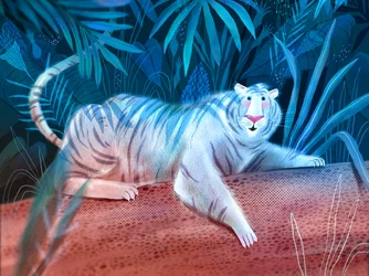 Blauer Dschungel Weißer Tiger