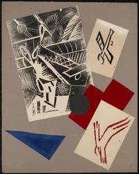 Illustration für das Buch Der Krieg von Aleksey Kruchenykh, 1916