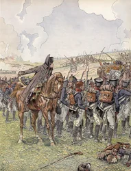 Napoleon auf Feldzug Anfang 1813