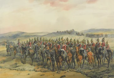 4. und 5. Dragoner-Garde, Linie der schweren Dragoner vor dem Angriff bei Balaklawa