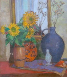 Sonnenblume mit Matisse-Schale
