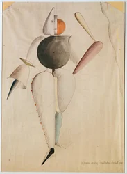 Kostümentwurf für das Triadische Ballett, von Oskar Schlemmer (1888-1943)
