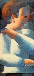 Junge in Blauweiß