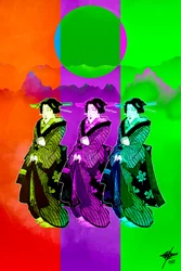 Pop-Art Geisha Trio