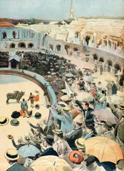 Ein Stierkampf in den Arenen von Nimes