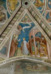 Der heilige Augustinus wird von seiner Mutter Monika zum Studium nach Thagaste geschickt