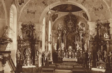 Pfarrkirche, Oberammergau, Innenansicht der Kirche