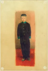 Selbstbildnis in Waisenhausuniform (nach einer Fotografie)