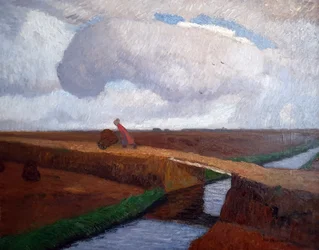 Herbstlandschaft an der Nordseeküste mit Kanal