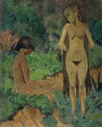 Badende unter Bäumen, ca. 1925