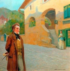 Schubert auf Spaziergang durch ein niederösterreichisches Dorf