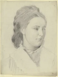Bildnis einer jungen Frau in Dreiviertelansicht