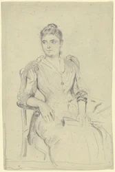 Sitzende Dame mit Fächer