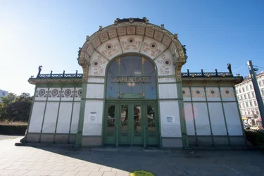 Karlsplatz Stadtbahn Station entworfen von Otto Wagner, Wien, Österreich
