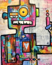 Bunter Straßenkunst-Roboter