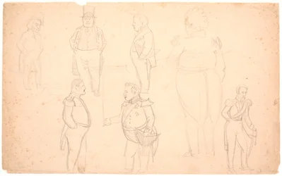 Karikatur von u.a. A.S. Ørsted, Frederik VII, Christian VIII und wahrscheinlich Frederik VI.