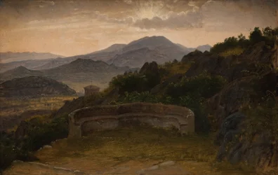 Landschaft bei Subiaco. Sonnenuntergang