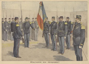 Ein Soldat wird gezwungen, sich für die Beleidigung der französischen Flagge zu entschuldigen