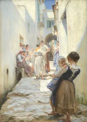 Eine Straße in Torello, Italien