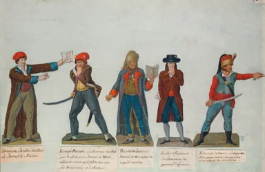 Jakobiner und Terroristen zur Zeit der Terrorherrschaft (1793-4) während der Französischen Revolution