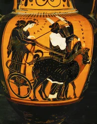 Kadmos, Bruder von Europa, Vater von Semele, und seine Frau Harmonia, Tochter von Ares und Aphrodite