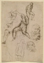 Blatt mit Studien für ein Gemälde im Salone del Maggior Consiglio, Dogenpalast, Venedig, ca. 1578
