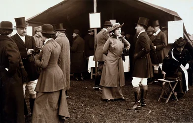 Porträt des römischen Adels bei einer Fuchsjagd in Casal Brunori, nahe Rom, 01.02.1915