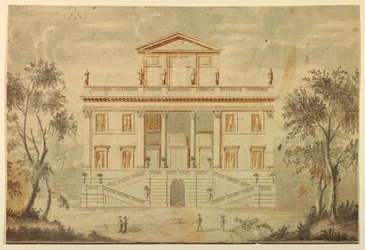 Zeichnung, Erhebung einer Villa, 1750–70