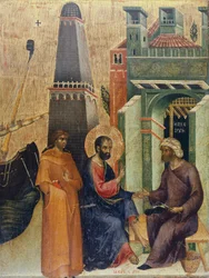 Die Heilung des alten Mannes, Detail des Marciana-Wochentagsaltars, von Paolo Veneziano