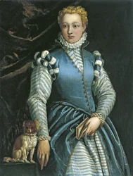 Porträt einer Frau mit einem Hund