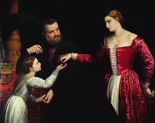Eine Dame und ein Herr mit ihrer Tochter
