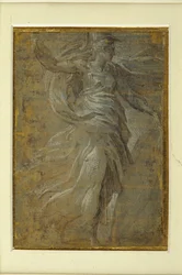 Minerva mit einem Schild in der linken Hand, einer Lanze in der rechten